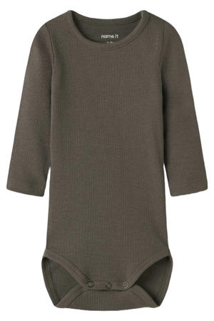 modal romper met textuur - bruin