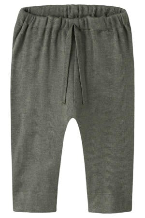 katoenen babybroek - olijfgroen