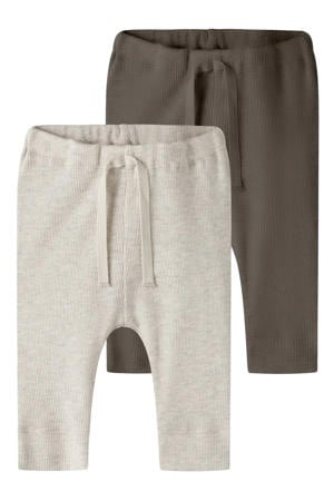 katoenen babybroek - beige (set van 2)