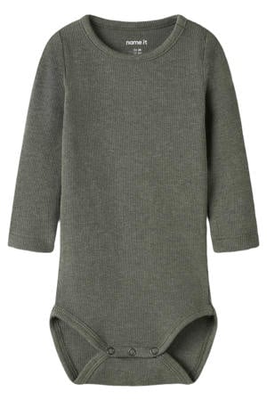 romper met textuur - olijfgroen