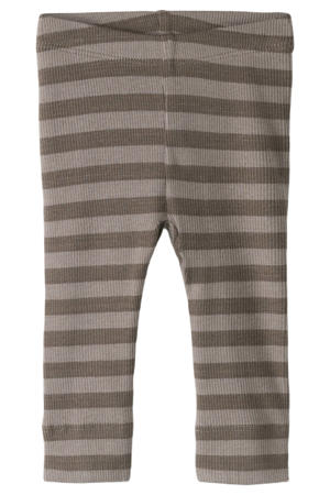 gebreide gestreepte legging - bruin