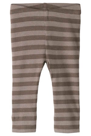 gebreide gestreepte legging - bruin