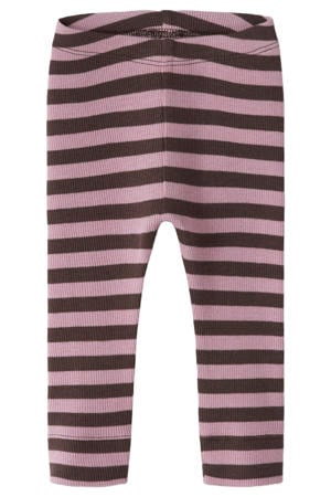 gebreide gestreepte legging - roze