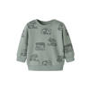 NAME IT BABY rechtvallende sweater met print - groen