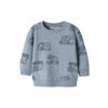 NAME IT BABY rechtvallend sweater met print - blauw