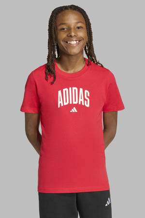T-shirt rood/wit