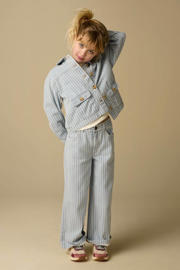 thumbnail: Sissy-Boy gestreepte wide leg jeans light blue denim