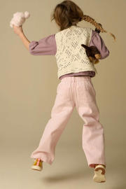 thumbnail: Sissy-Boy gestreepte wide leg jeans lichtroze