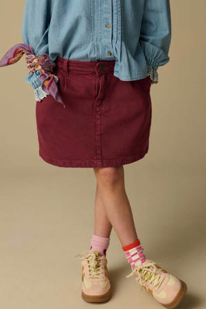 denim spijkerrok donkerrood