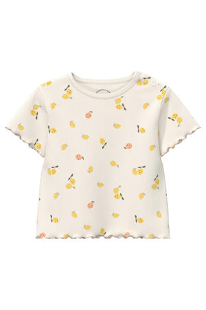 T-shirt rib gebreid ecru