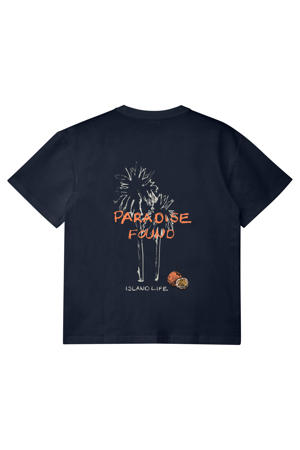 T-shirt met backprint donkerblauw
