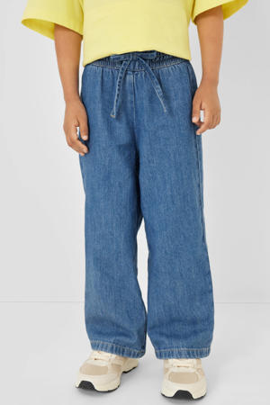 wide leg jeans medium blue denim