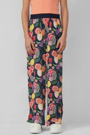high waist casual broek donkerblauw