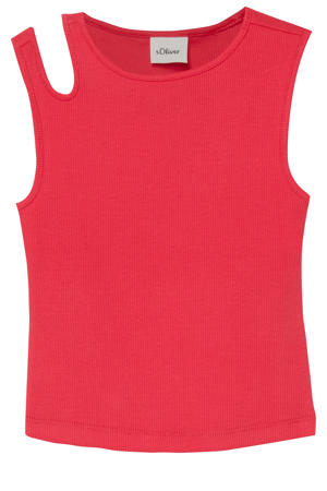 T-shirt rib gebreid rood