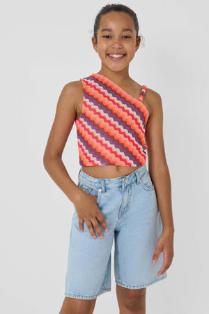 cropped top gebreid roze