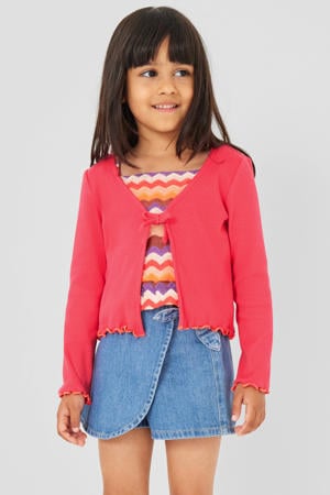 vest rib gebreid roze