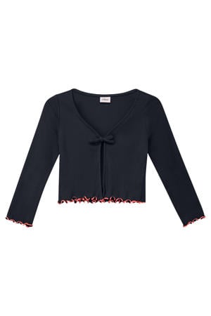 vest rib gebreid donkerblauw