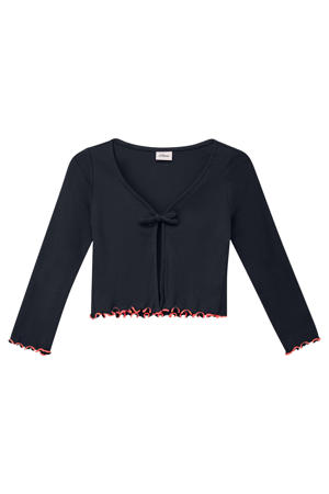 vest rib gebreid donkerblauw