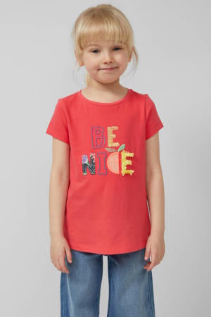 T-shirt met pailletten rood