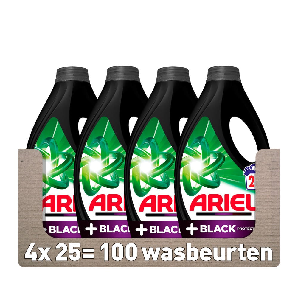 Ariel Vloeibaar Wasmiddel +Zwart Bescherming - 4 x 25 Wasbeurten - 100 wasbeurten