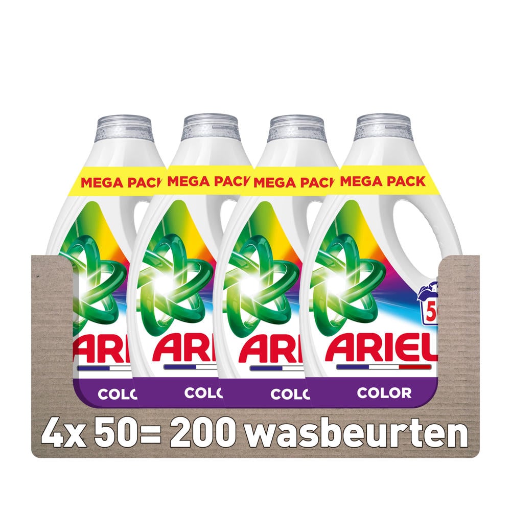Ariel Vloeibaar Wasmiddel Kleur - 4 x 50 Wasbeurten - 200 wasbeurten