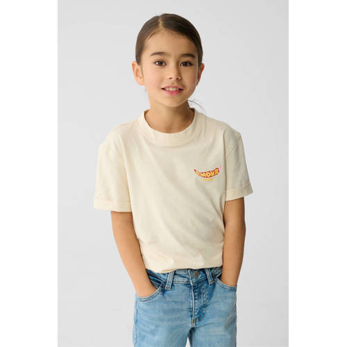Shoeby T-shirt met backprint ecru Meisjes Katoen Ronde hals Backprint - maat 170/176 afbeelding