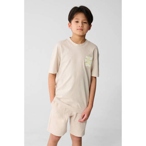 Shoeby T-shirt beige Jongens Katoen Ronde hals Printopdruk - maat 110/116 afbeelding