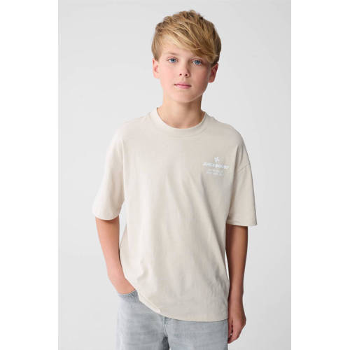 Shoeby T-shirt beige Jongens Katoen Ronde hals Printopdruk - maat 134/140 afbeelding