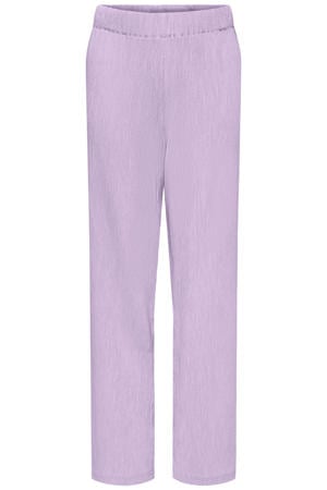 straight casual broek met textuur lila