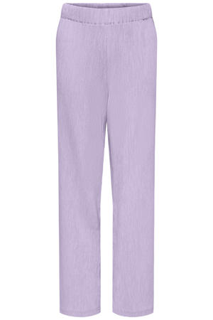straight casual broek met textuur lila