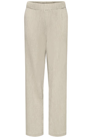 straight casual broek met textuur beige