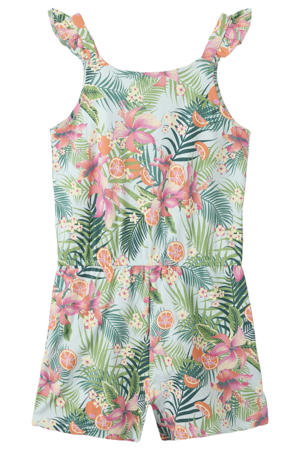 gebloemde regular playsuit lichtblauw