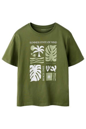 T-shirt olijfgroen