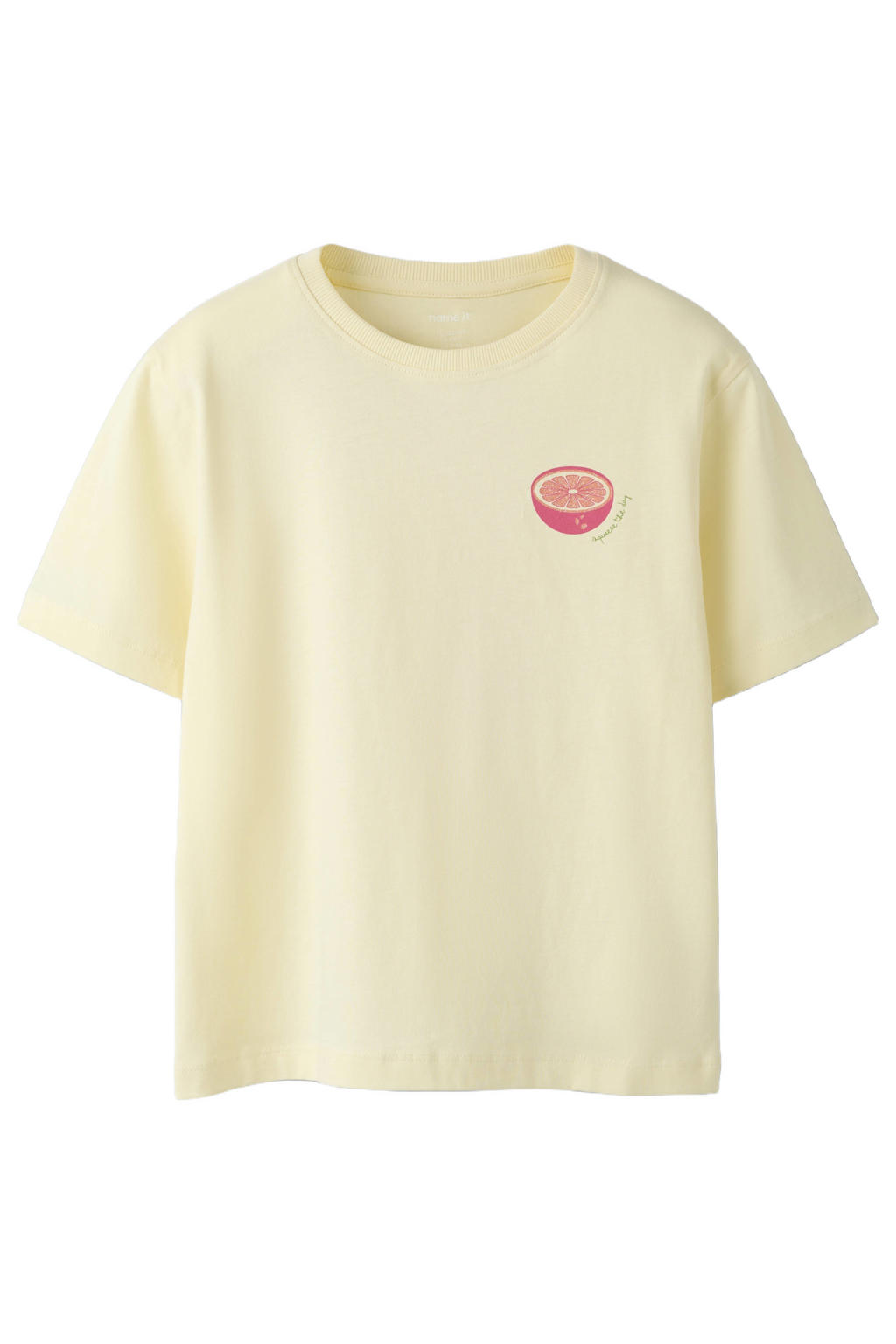 NAME IT KIDS T-shirt met backprint lichtgeel
