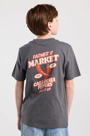 T-shirt met backprint antraciet