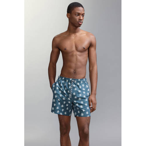 MANGO TEEN zwemshort all over print blauw/wit Jongens Polyester All over print - maat 158(XXS) afbeelding