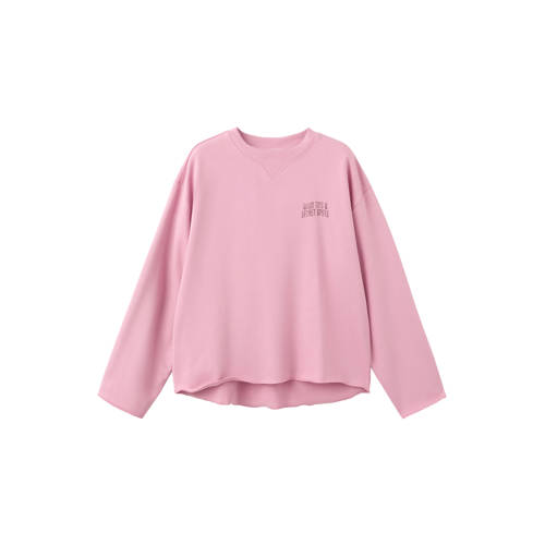 MANGO TEEN longsleeve met backprint roze Meisjes Katoen Ronde hals Backprint - maat 164(S) afbeelding