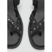 thumbnail: MANGO TEEN leren sandalen zwart met studs
