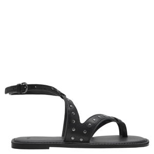 leren sandalen zwart met studs
