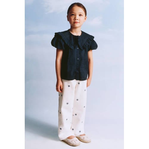 Mango Kids straight leg jeans wit Meisjes Denim Effen