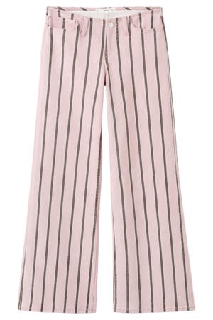 gestreepte straight leg jeans roze