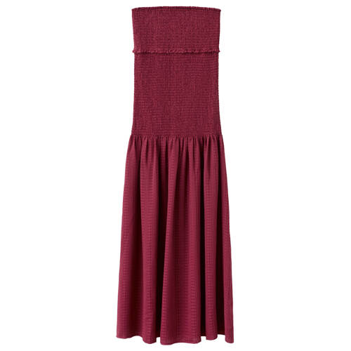 MANGO TEEN maxi jurk donkerrood Meisjes Polyester Strapless Effen - maat 172(L) afbeelding
