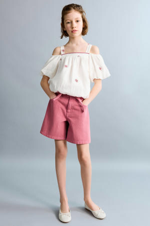 denim short roze