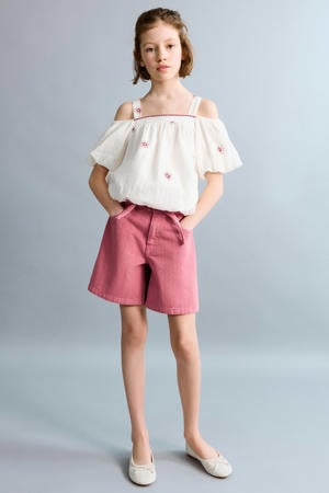 denim short roze