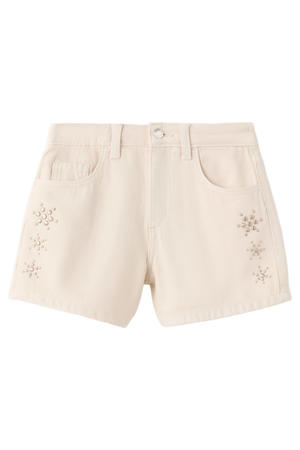 denim short beige