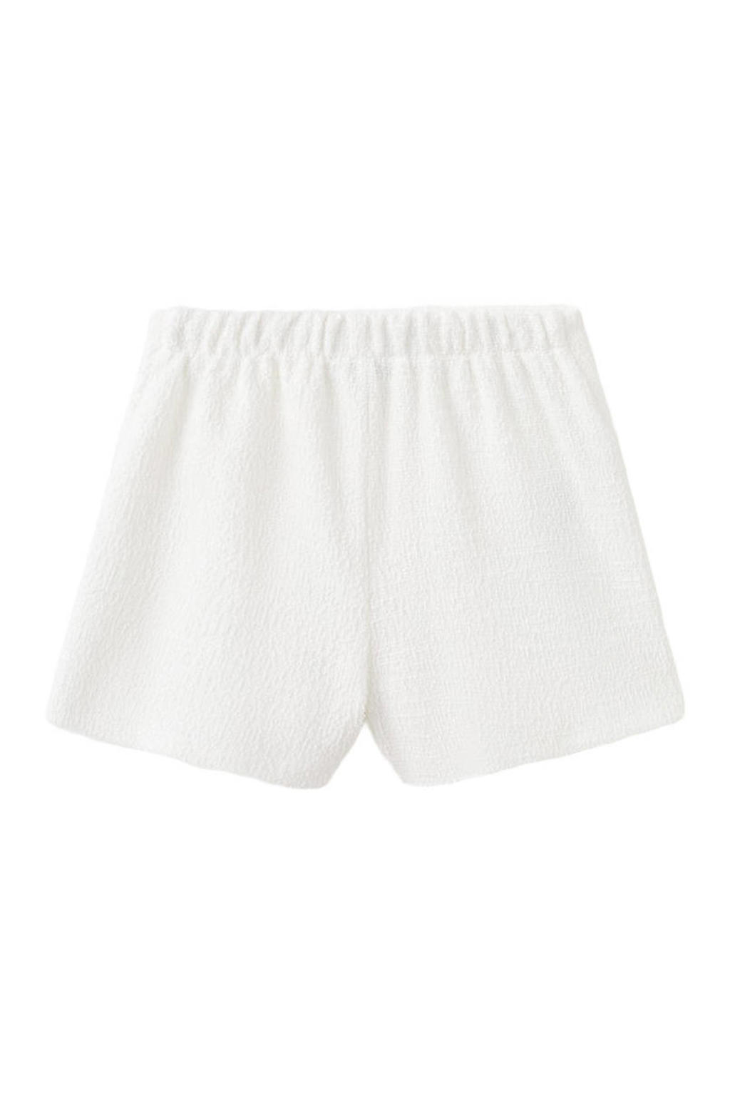 Witte meisjes Mango Kids skort van polyester met elastische tailleband en effen