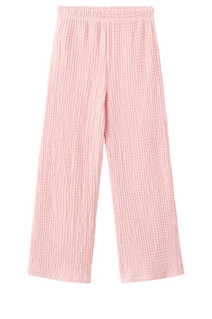 straight casual broek roze met textuur