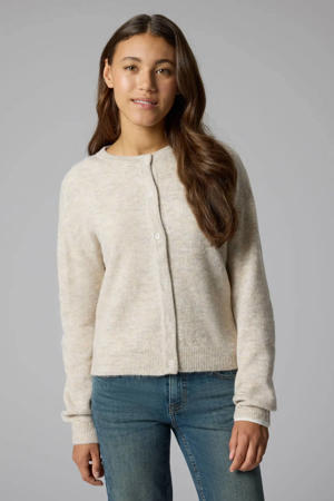 gemêleerd gebreide vest - beige