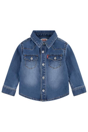 casual overhemd medium blue denim