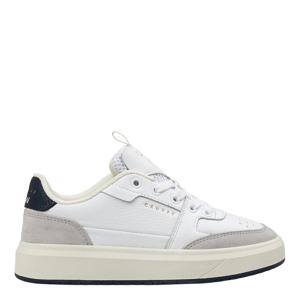 leren sneakers wit/grijs